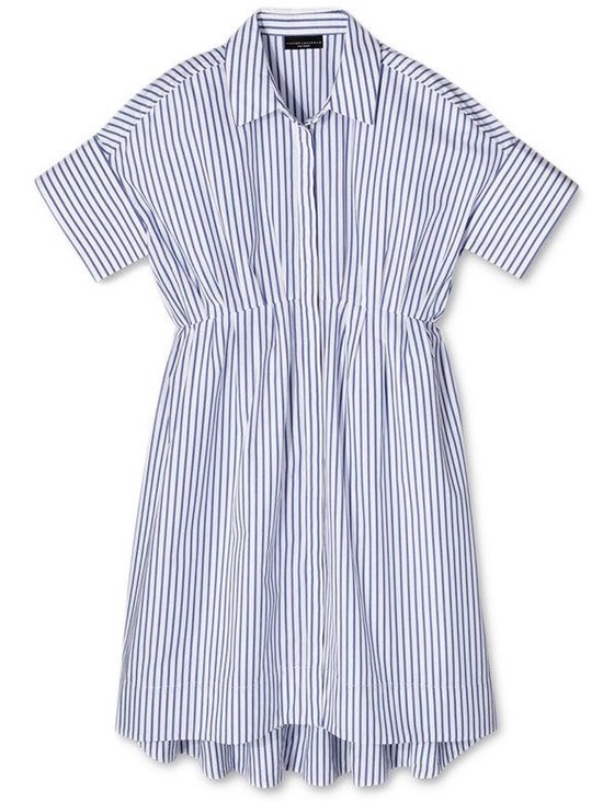 Victoria Beckham for Target Dresses & Skirts - Victoria Beckham for Target, Blue Stripe Poplin Gathered Waist Dress - EUC
